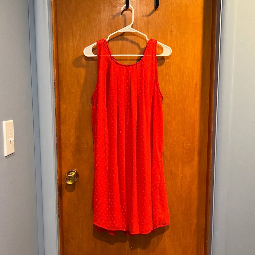 Sam Edelman Red Swiss Dot Sleeveless Dress – Size L